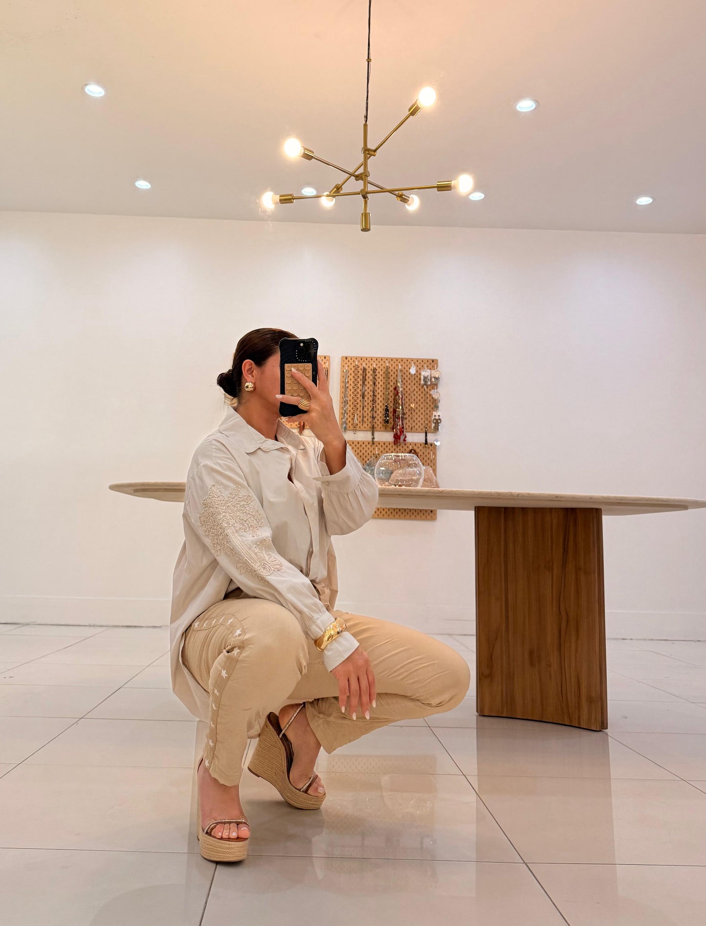 Blusa Floral de Manga Larga