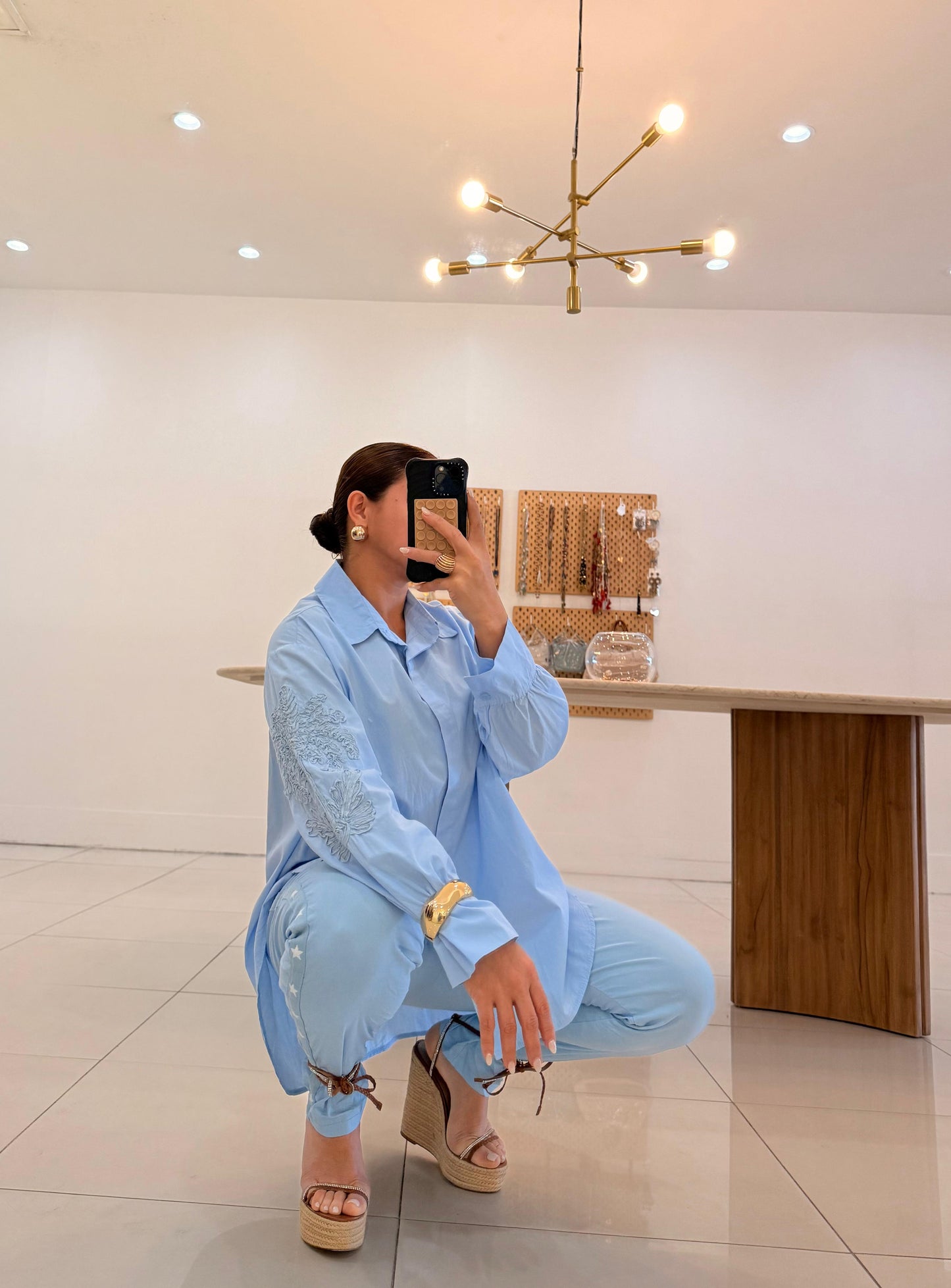 Blusa Floral de Manga Larga